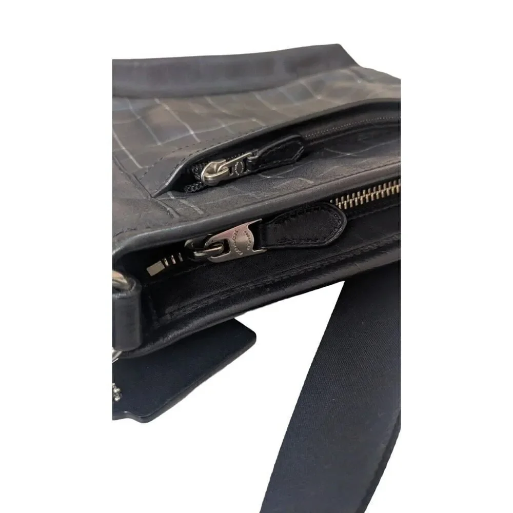 Coach Black Tattersall Leather Tech Messenger‎ Crossbody Bag F71757